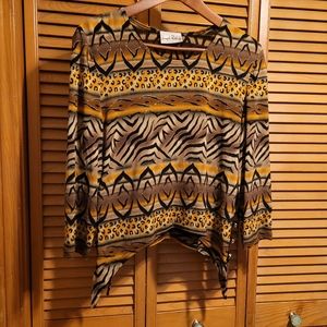 Joseph Ribkoff Animal Print 3/4 Sleeves Top